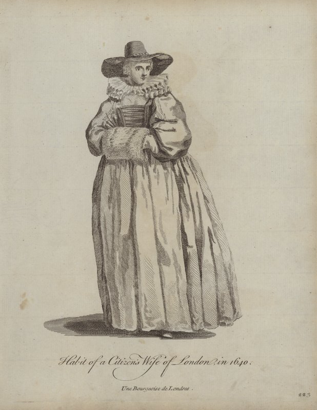 Habit of a Citizens Wife of London i 1640 av English School