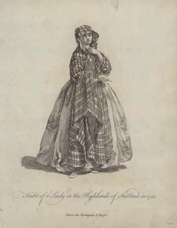 Vanen til en dame i høylandet i Skottland i 1745 av English School