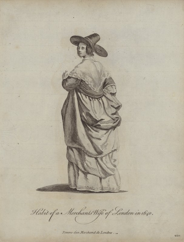 Vanen til en Mechants Wife of London i 1640 av English School