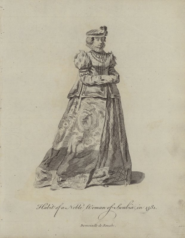 Vanen til en edel kvinne fra Schwaben i 1581 av English School