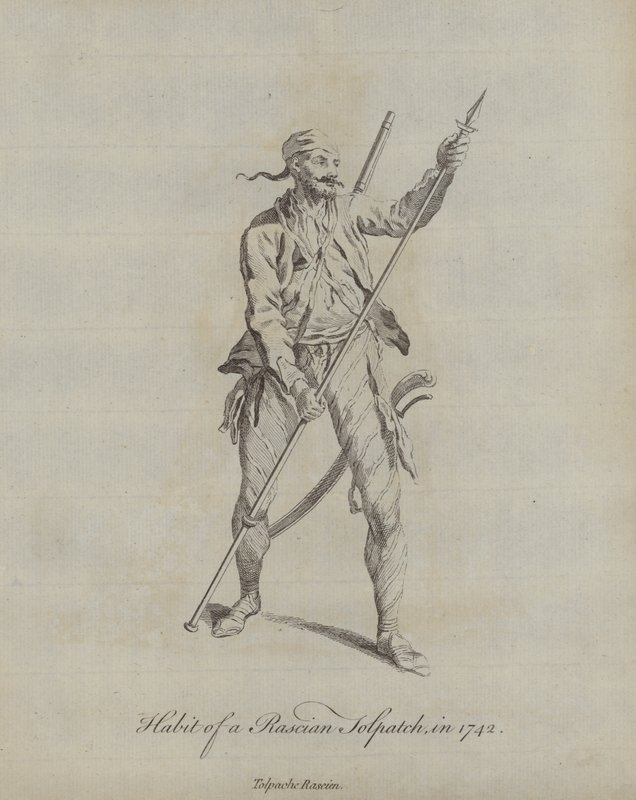 Vanen til en rascian Tolpatch i 1742 av English School