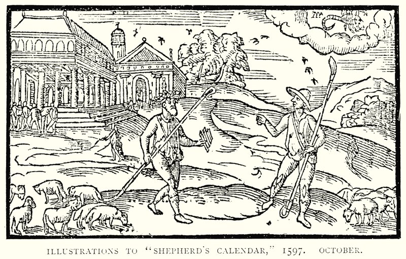 Illustrasjoner til Shepherds Calendar, 1597. Oktober av English School