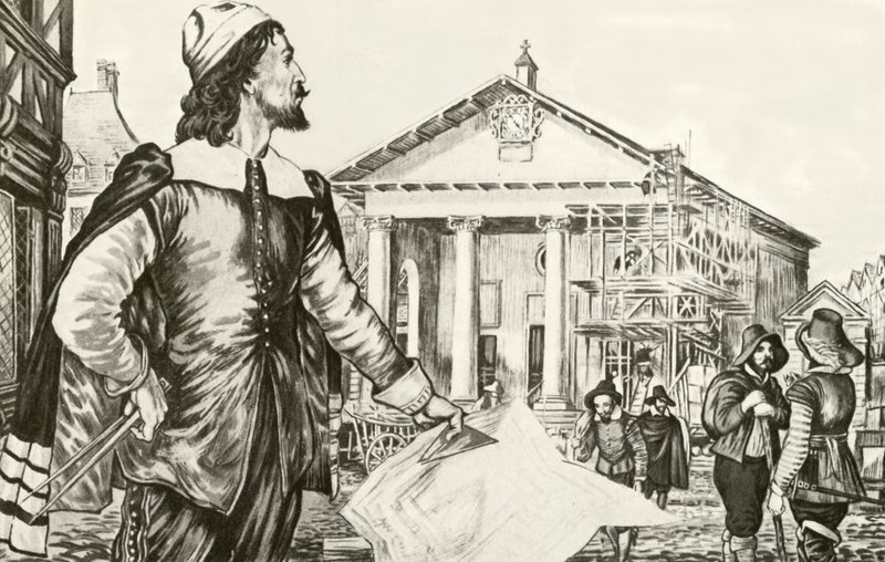 Inigo Jones designer kirken St Paul, Covent Garden av English School