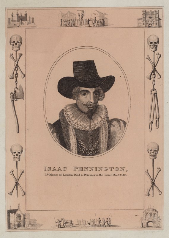 Isaac Pennington, Lord Mayor of London, døde en fange i tårnet, 17. desember 1661 av English School