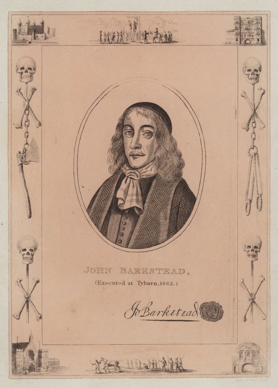 John Barkstead, henrettet i Tyburn, 1662 av English School