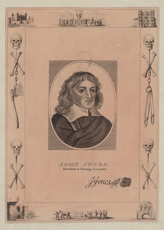 John Jones, henrettet ved Charing Cross, 1660 av English School