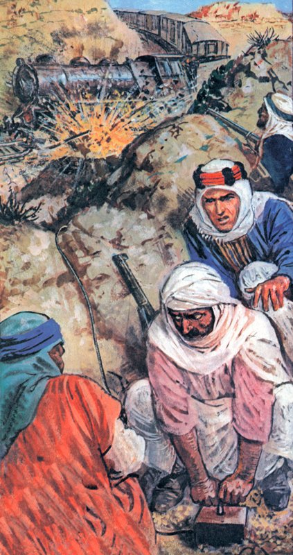 Lawrence of Arabia og hans tilhengere saboterte tog og sprengte kilometervis med jernbanelinjer av English School