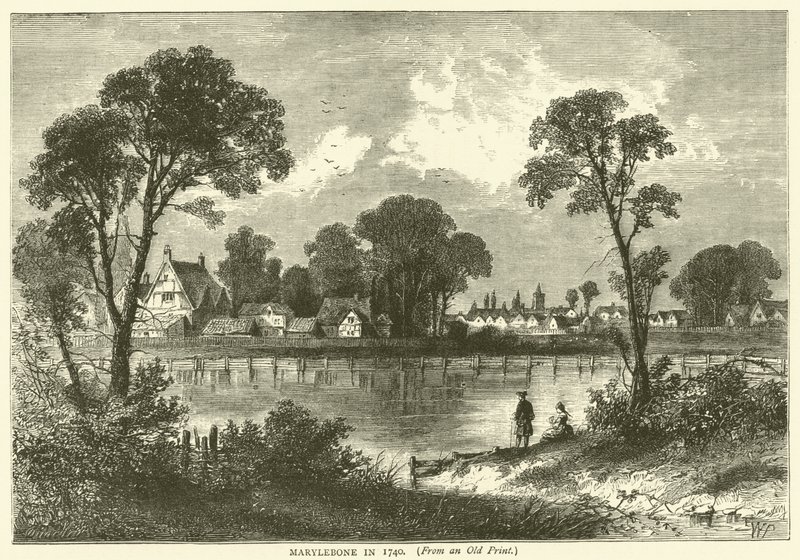 Marylebone i 1740, fra et gammelt trykk av English School