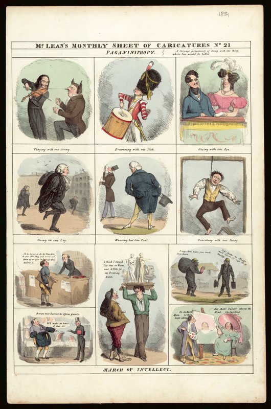 McLeans Monthly Sheet of Caricatures, nr. 21 [1831] av English School