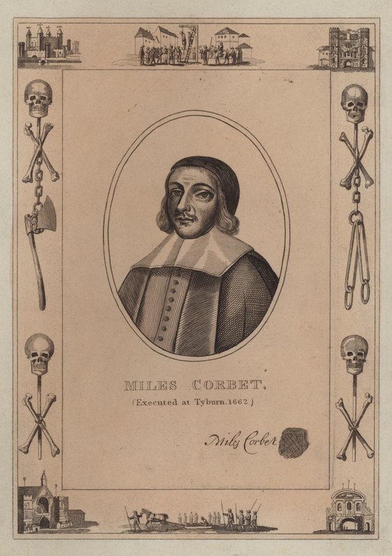 Miles Corbet, henrettet i Tyburn, 1662 av English School