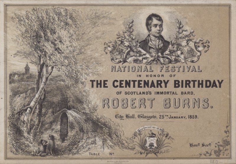 Nasjonal festival til ære for The Centenary Birthday of Scotlands Immortal Bard, Robert Burns, 25. januar 1859 av English School