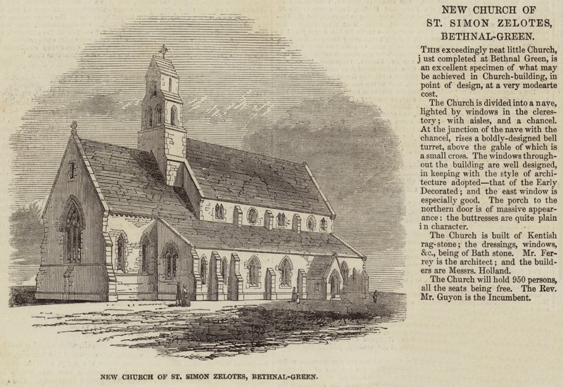 Den nye kirken St Simon Zelotes, Bethnal-Green av English School
