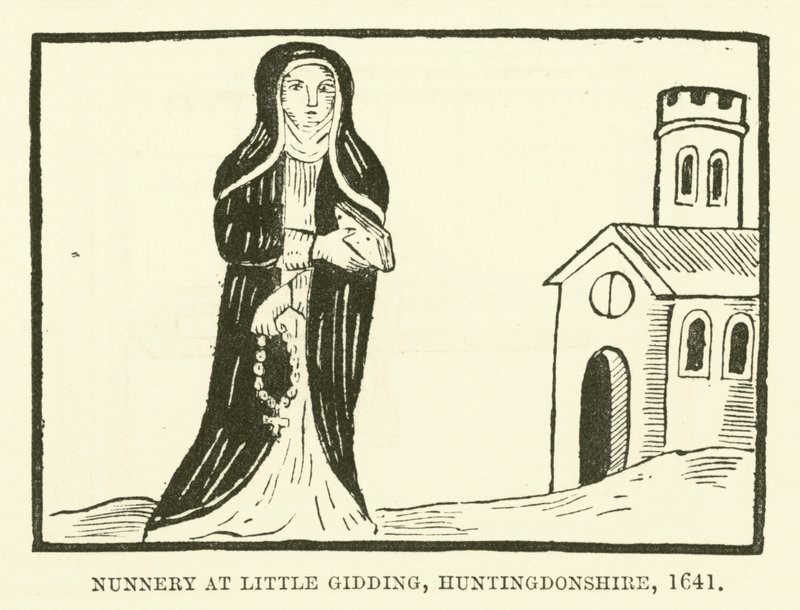 Nonnekloster ved lille uro, Huntingdonshire, 1641 av English School