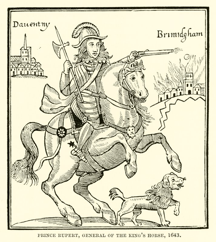 Prins Rupert, kongens generals hest, 1643 av English School
