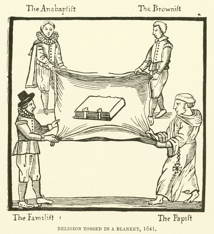 Religion kastet i et teppe, 1641 av English School