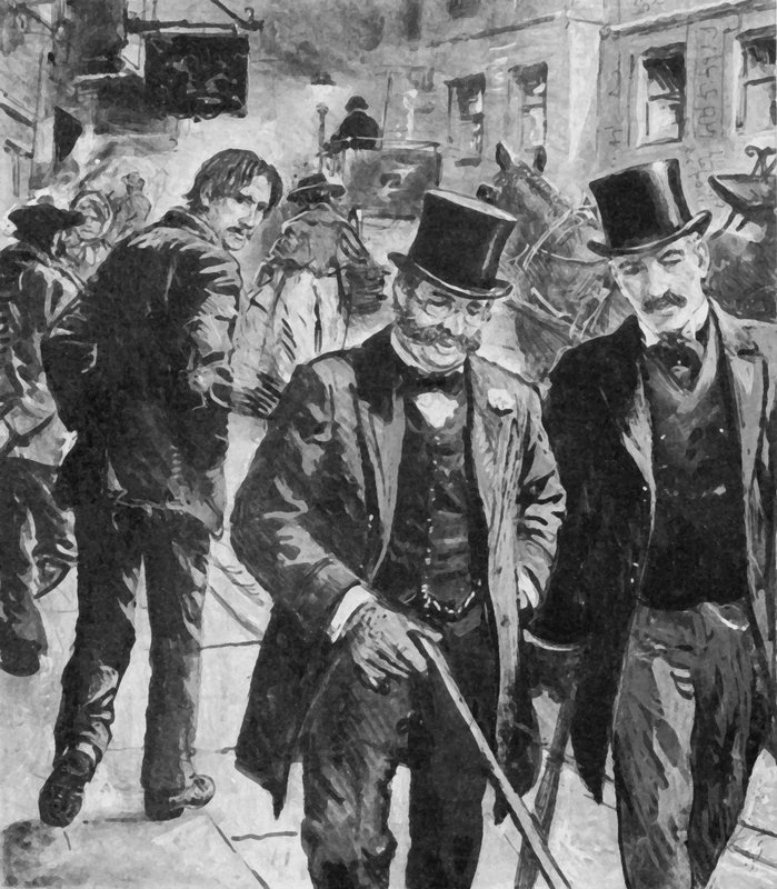 Robert Louis Stevenson, trampeaktig, går i Edinburghs gater av English School
