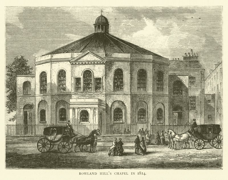 Rowland Hills Chapel i 1814 av English School