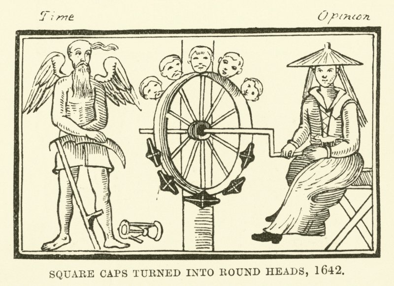 Firkantede hetter ble til runde hoder, 1642 av English School