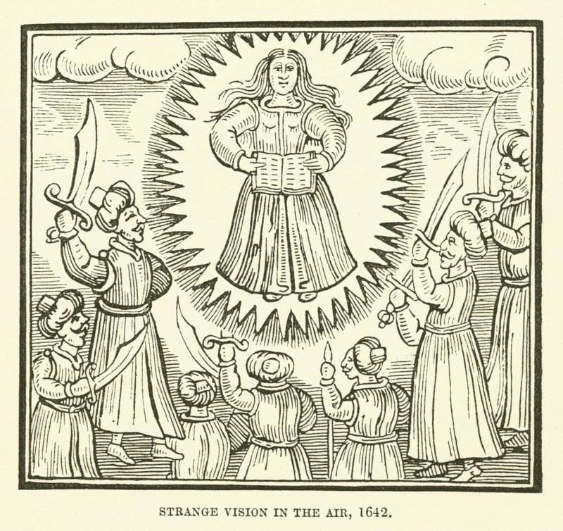 Merkelig syn i luften, 1642 av English School
