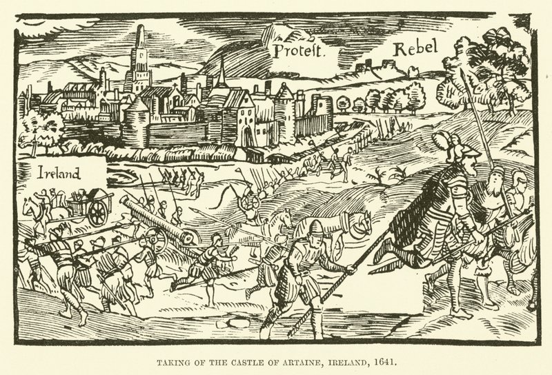 Inntak av slottet i Artaine, Irland, 1641 av English School