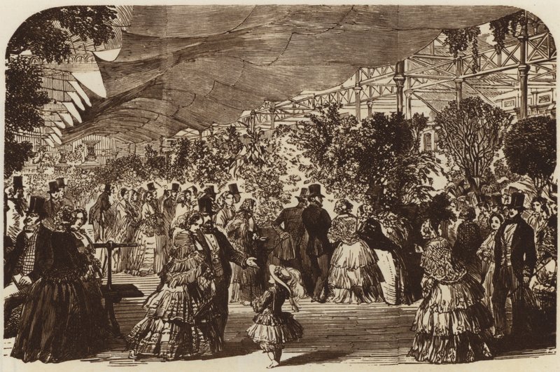 Hagebruksutstillingen, East Nave, 1855 (gravyr) av English School