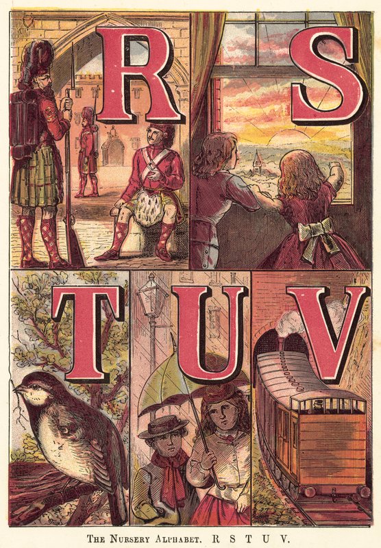 Barnehagealfabetet, R, S, T, U, V av English School
