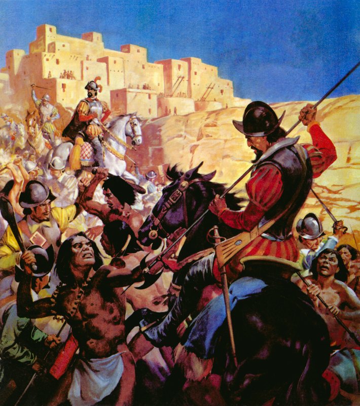 Pueblo-indianerne i Nord-Arizona ble angrepet av spanske conquistadorer av English School