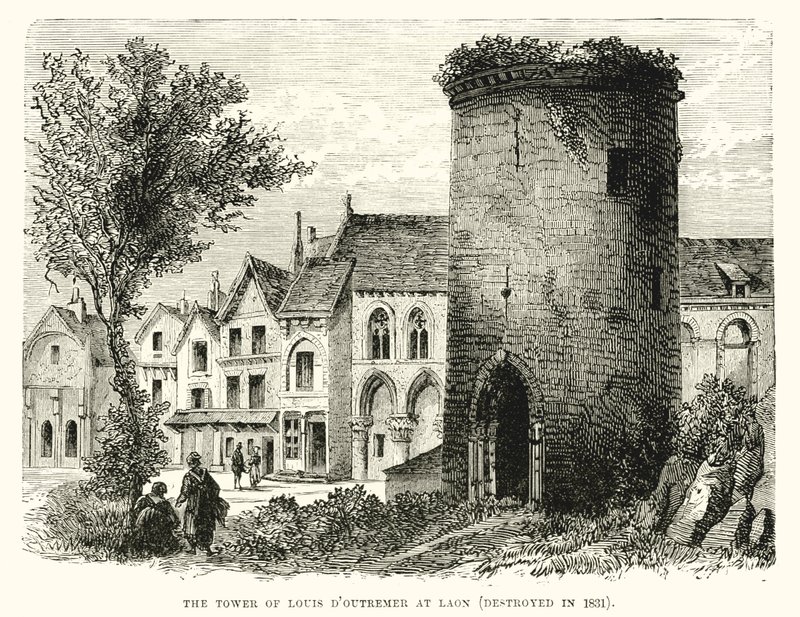 Tårnet til Louis Doutremer ved Laon (ødelagt i 1831) av English School