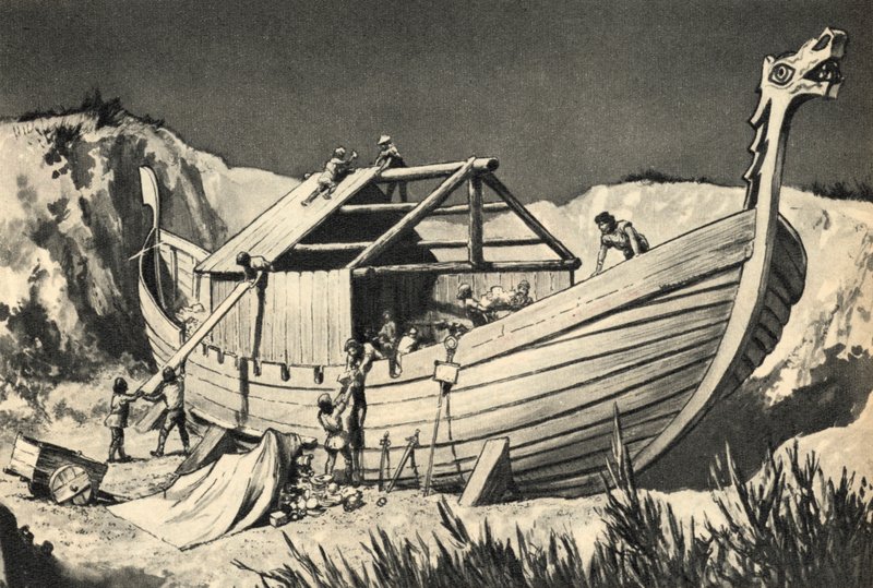 Vikingskipsbegravelse av English School