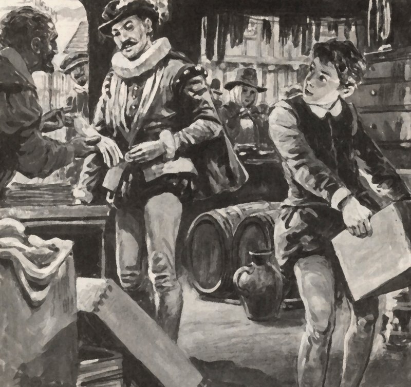 William Shakespeare som gutt, og hjalp faren sin i butikken av English School