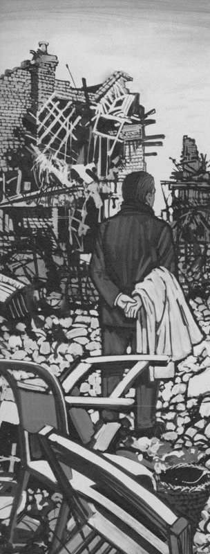 Willy Brandt står midt i ruinhavet som var Bremen i 1945 av English School
