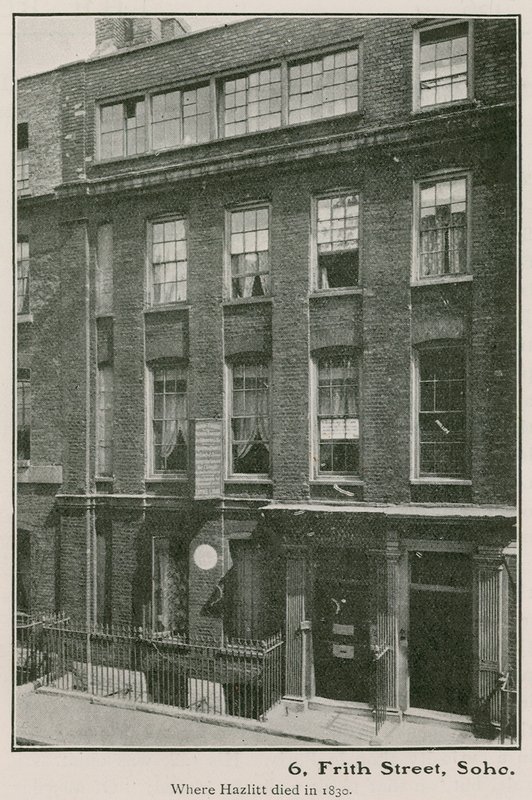 6 Frith Street, Soho, hvor Haziltt døde i 1830 av English Photographer