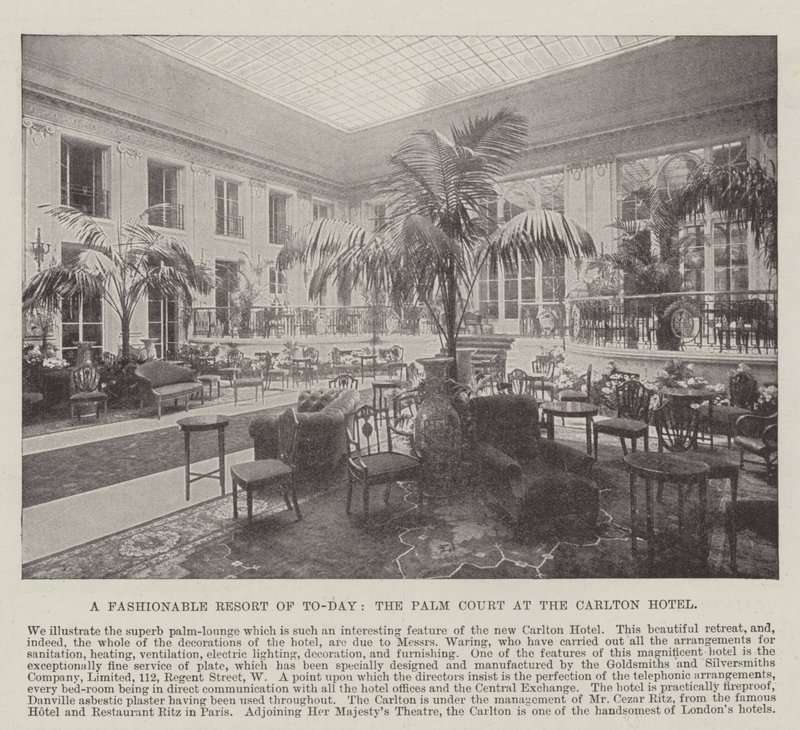 Et moderne feriested, Palm Court på Carlton Hotel av English Photographer