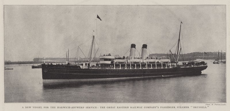 Et nytt fartøy for Harwich-Antwerp Service, Great Eastern Railway Companys Passenger Steamer Brussel av English Photographer
