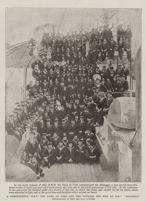 En reminiscens, HKH hertugen av York og offiserene og mennene til HMS Melampus av English Photographer