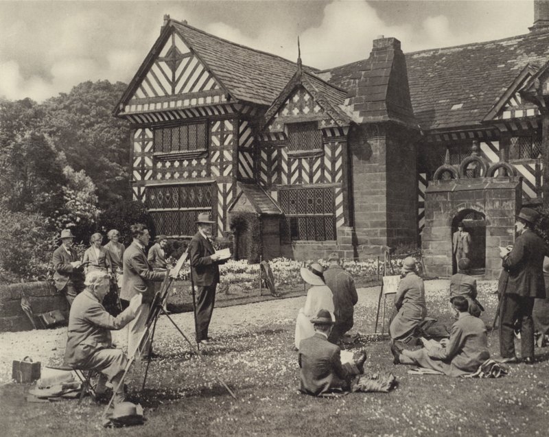 En skissetime i Speke Hall (s/hvitt bilde) av English Photographer