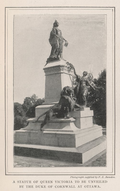 En statue av dronning Victoria som skal avdukes av hertugen av Cornwall i Ottawa av English Photographer