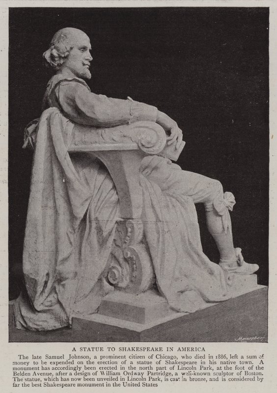 En statue til Shakespeare i Amerika av English Photographer