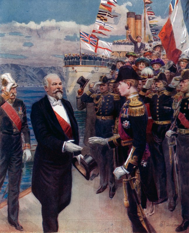 Et besøk av den franske presidenten. Den offisielle mottakelsen av HKH Prinsen av Wales i Portsmouth av English Photographer