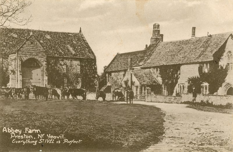 Abbey Farm i Preston nær Yeovil. Postkort sendt i 1913. av English Photographer