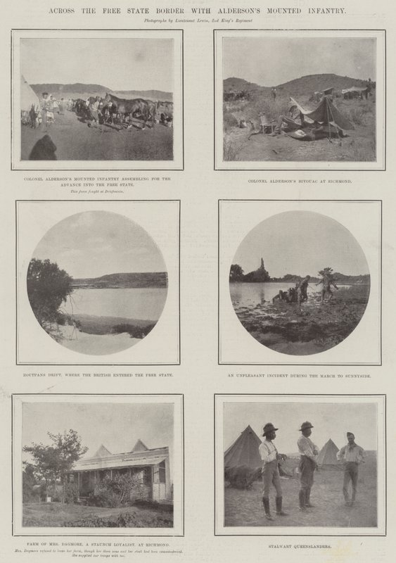 Over Free State-grensen med Aldersons montert infanteri av English Photographer