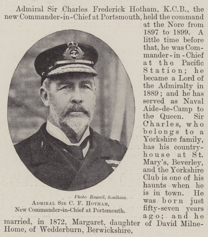 Admiral Sir CF Hotham, ny øverstkommanderende i Portsmouth av English Photographer