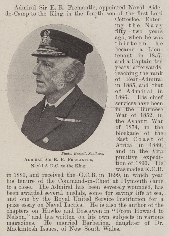 Admiral Sir E R Fremantle, Naval ADC til kongen av English Photographer