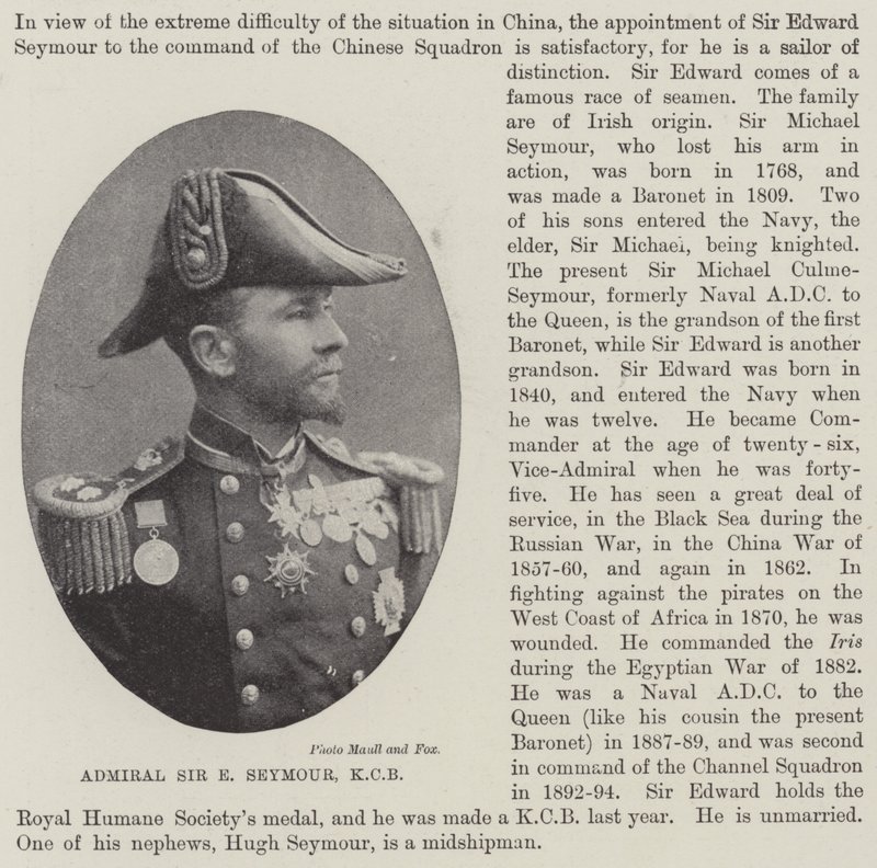 Admiral Sir E Seymour, KCB av English Photographer