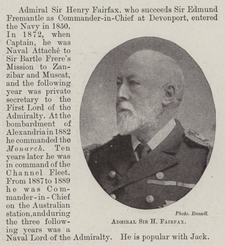 Admiral Sir H Fairfax av English Photographer