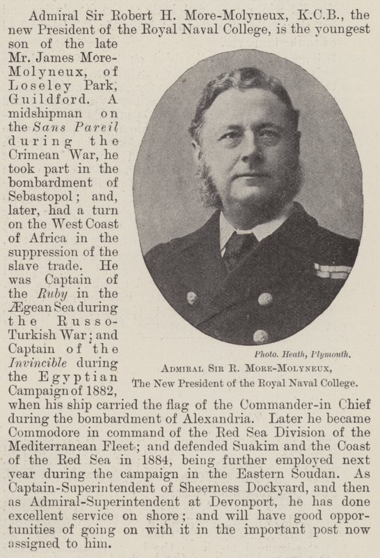 Admiral Sir R More-Molyneux, den nye presidenten for Royal Naval College av English Photographer