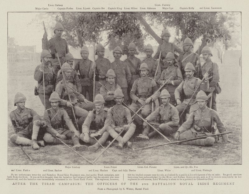 Etter Tirah-kampanjen, offiserene for 2nd Battalion Royal Irish Regiment av English Photographer