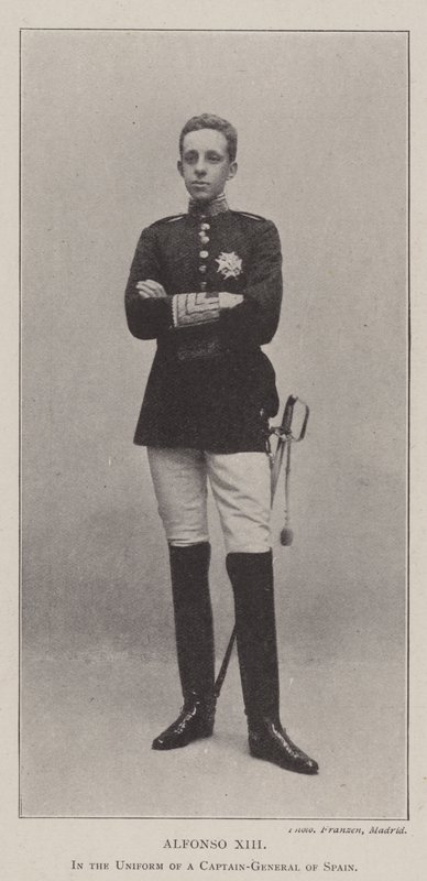 Alfonso XIII, i uniformen til en generalkaptein i Spania av English Photographer