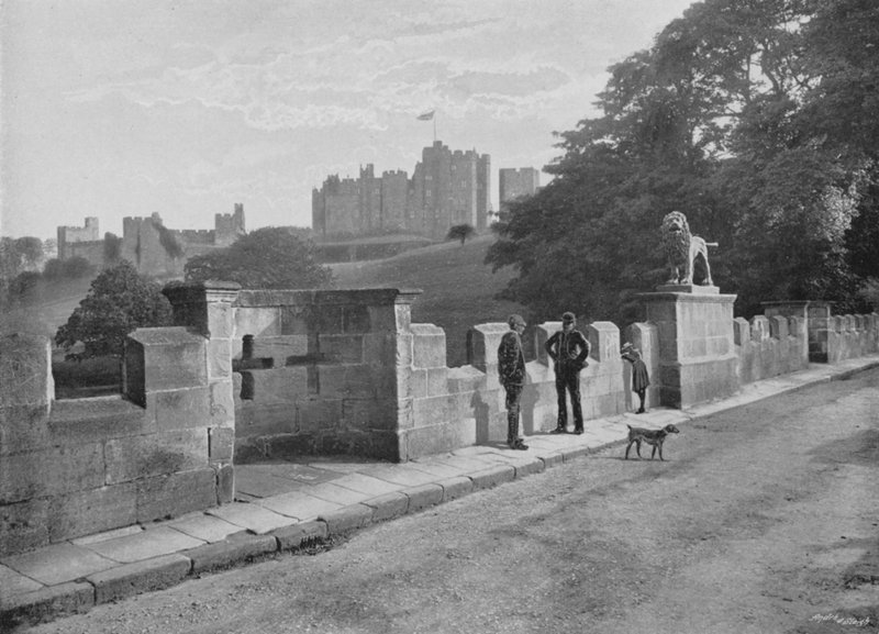 Alnwick, Løvebroen og slottet av English Photographer