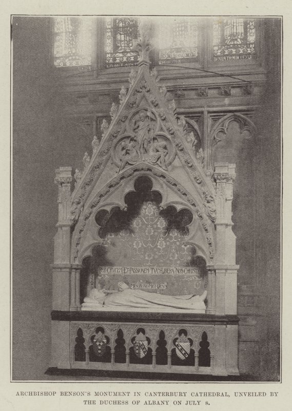 Erkebiskop Bensons Monument i Canterbury Cathedral, avduket av hertuginnen av Albany 8. juli av English Photographer